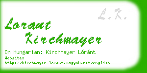 lorant kirchmayer business card